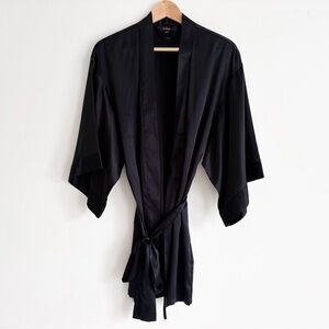 La Senza Black Satin Bath Robe - Size S/M